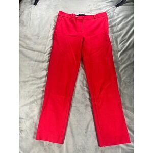 Ann Taylor The Eva Ankle Pant Curvy Fit Sz 4 Bright Valentine Red Career Trouser